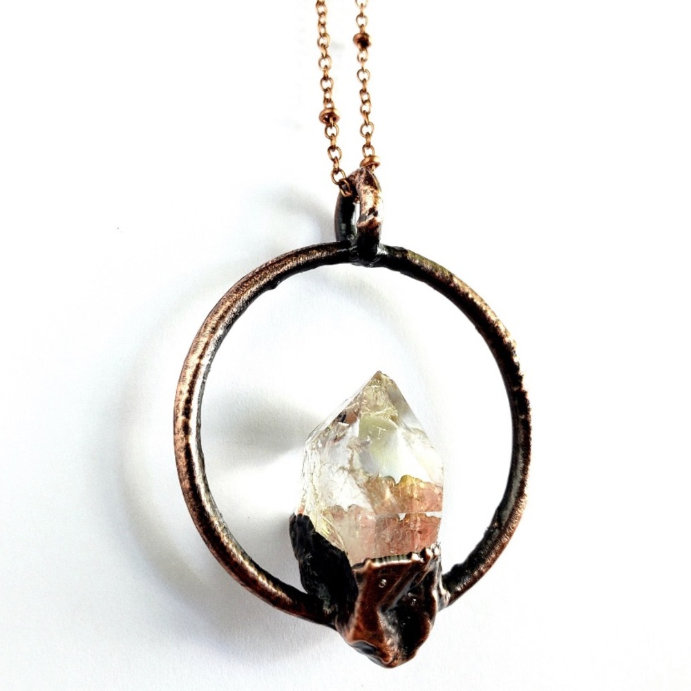 Clear Quartz Crystal Halo Necklace